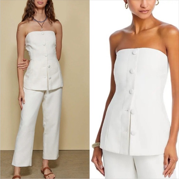 Ciao Lucia Tops - NWT Ciao Lucia Ottavia Strapless Button Front Suiting Top in White size medium